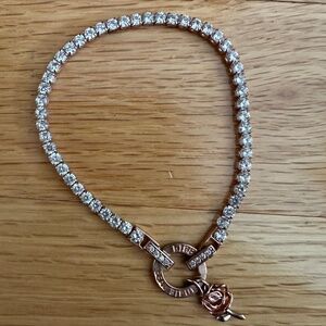 Dovetail Rose Gold Tennis Bracelet Life is Beautiful Rose Charm
